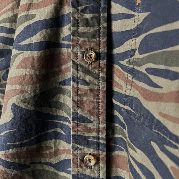 Anthropologie Your Neighbor Zebra Camo Button Up Shirt Cotton Size XS - Picture 3 of 7
